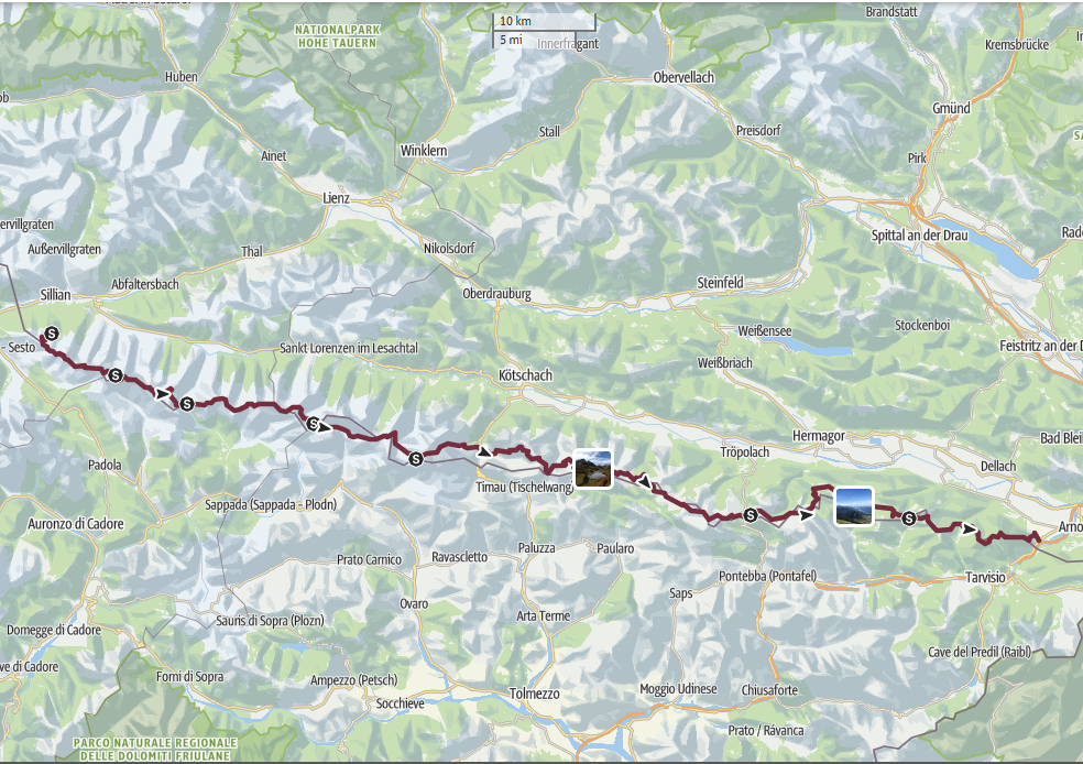 Karte Karnischer Höhenweg Outdooractive | Das Weitwandern Portal
